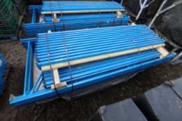 Quantity of workshop shelving. Comprising uprights