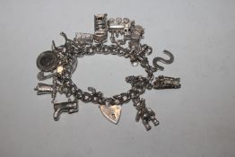 A vintage Sterling silver charm bracelet, 75gms