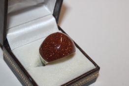 A Whitney Kelly Sterling silver and gold stone Bom