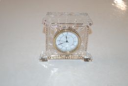 A Waterford crystal glass clock with original box