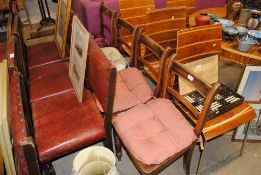 Four 19th Century mahogany bar back dining chairs