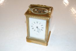 A French brass carriage clock, Goldsmith Co. Regen