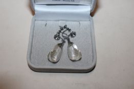 A vintage Japanese Sterling silver and rock crysta