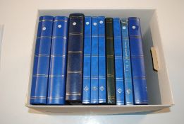 A box containing 10 stock books of aircraft relate