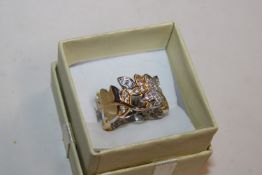 A gold and Sterling silver tube ring, ring size K/