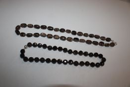 A vintage Sterling silver facet cut smoky topaz ne