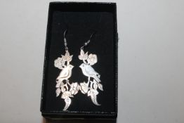 A Hallmarked Sterling silver 'Bird In A Tree' pair