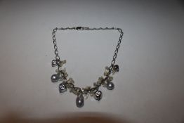 A Sterling silver cultured and Keshi pearl and cit
