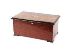 A Bells In View Swiss box, with bird and butterfly strikers, playing eight airs, cylinder 16cm,