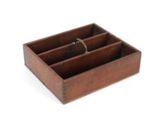 A 19th Century mahogany cutlery tray, with brass carrying handle, 36cm x 31cm