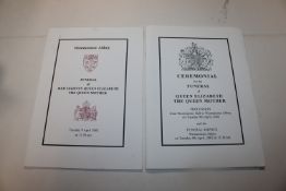 A Queen Mother funeral programme