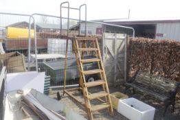 A metal platform ladder