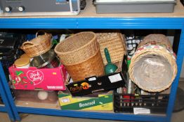 Five boxes containing various sundry items to incl