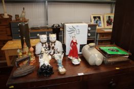 A Royal Doulton pretty lady Eileen figure and box, a quantity of pressed flowers, a Royal Doulton