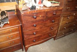 A Victorian mahogany chest fitted two short over t