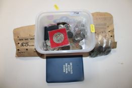 A box of assorted coinage to include Britains Firs