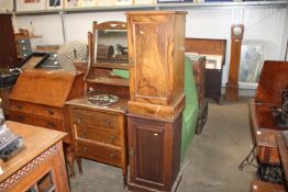 A Maple & Co pot cupboard and another pot cupboard and an oak dressing chest fitted three drawers
