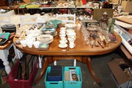 A modern hardwood D-end extending dining table AF