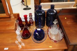 Two Art Glass bowls; a Royal Doulton spill vase; a