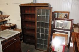 A two door display cabinet having leaded glazed pa