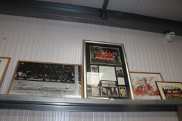 Four framed pictures of the England 1966 World Cup squad