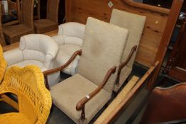A pair of Victorian upholstered dining chairs