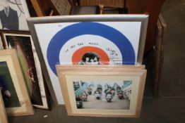 A framed Quadrophenia print together with two othe