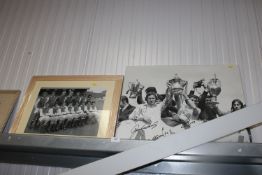 Two pictures depicting the Arsenal squad