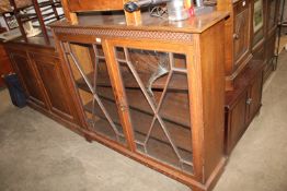 An oak two door display cabinet AF
