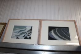 Two abstract still life studies contained in moder