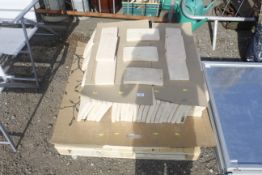 Approx. 130+ hand made pale brick floor tiles, approx. 23cm x 12cm, 2.5cm thick