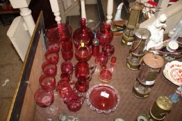 A collection of 19th Century and later cranberry g