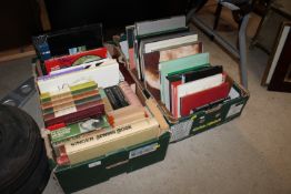 Two boxes of various books to include art related