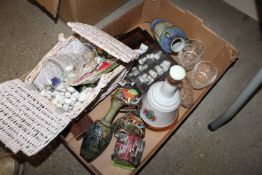 A box containing various sundry items to include a