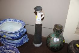 A Studio Pottery decanter and stopper. impress mar