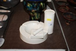 A Robert Levien 1977 crackle glazed ash tray