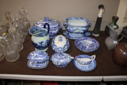 A collection of various 19th Century and later blu