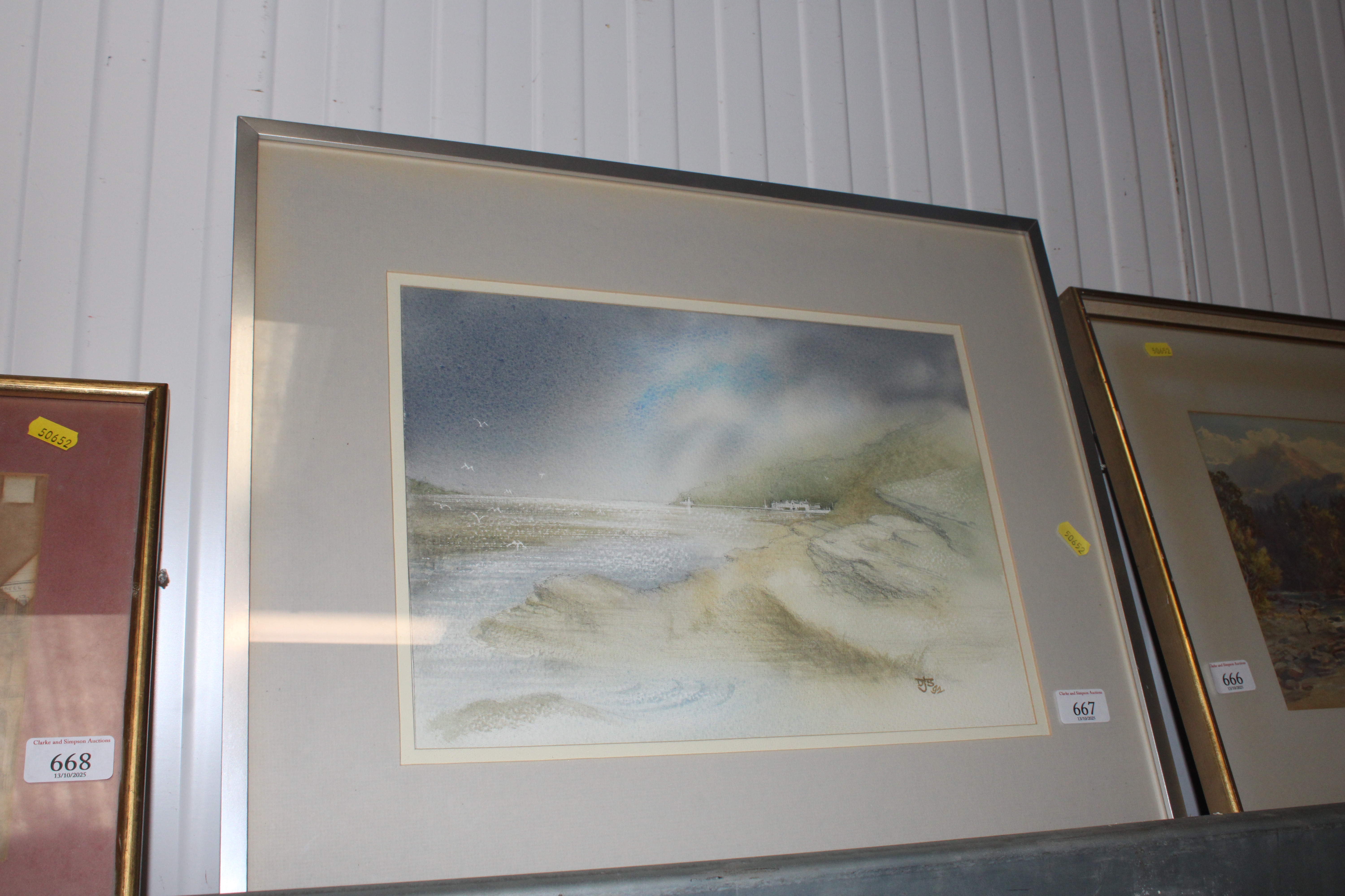 Derrick J. Stone, framed and glazed study 'Incomin