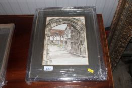 Glynn Martin, limited edition pencil signed coloured print of 'Kingsgate, Winchester' 29/250