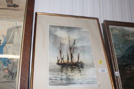 Vernon Wildgoose, watercolour study 'Thames Barges