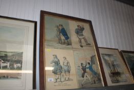 An oak framed and glazed montage of four humorous