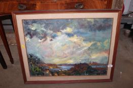 Olaf Christiansen, oil on canvas study 'Sun Pantel