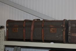 A wooden bound trunk AF