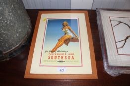 A reproduction framed and glazed poster for Britis