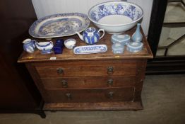 An oak chest fitted three drawers having lion mask handles AF