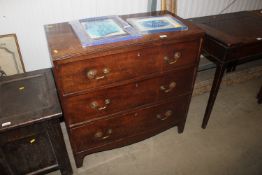 A Victorian oak chest fitted three drawers