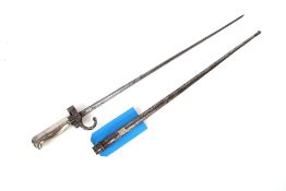 A French model 1886 Epée bayonet with scabbard. Th