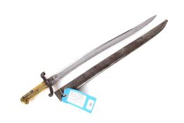 A French model 1842 Sabre bayonet with scabbard, a