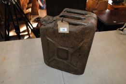 A British WWII Jerry can, dated 1945 and marked W.