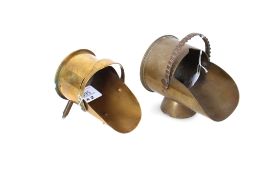 Two Trench Art coal scuttles